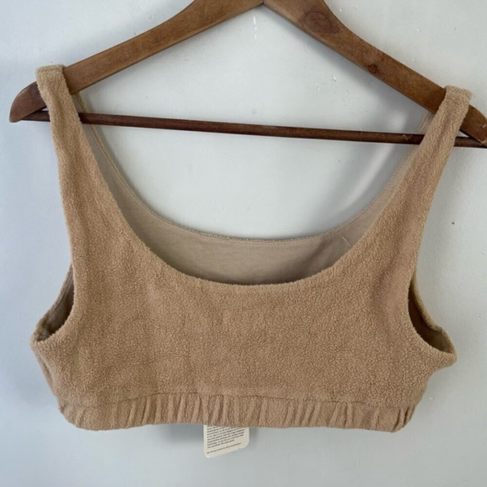 DONNI Eco Fleece Sporty Bra in Taupe size Large NEW NWT 100% cotton - Picture 4 of 11